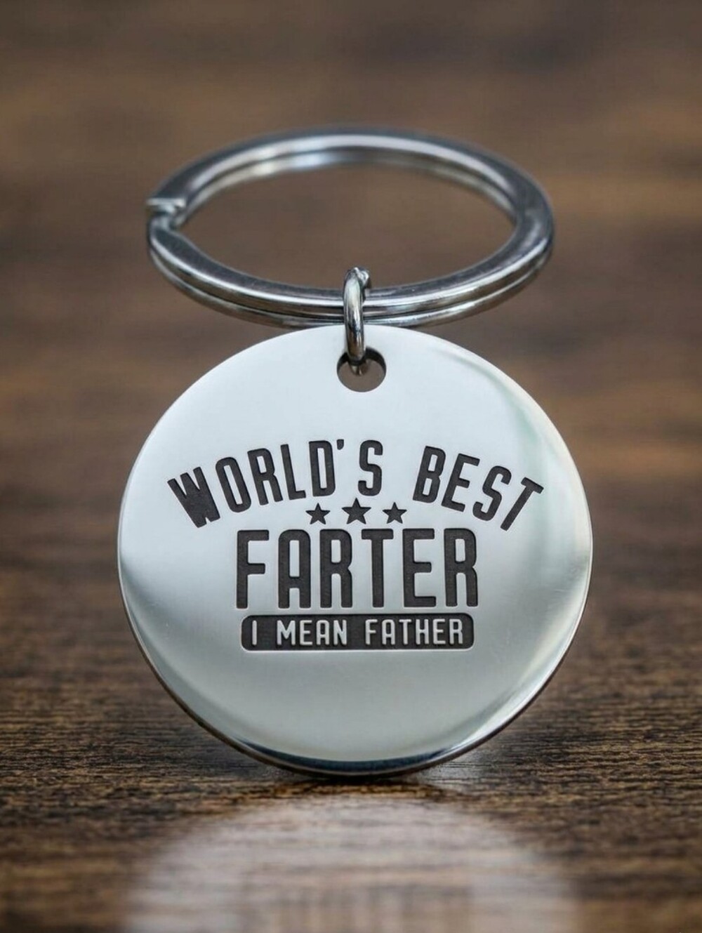 'World's Best Farter (I Mean Father)' Keychain - Novelty Keychain Gift For Dad